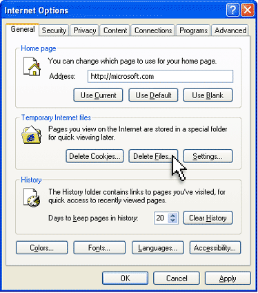 The Delete Files button